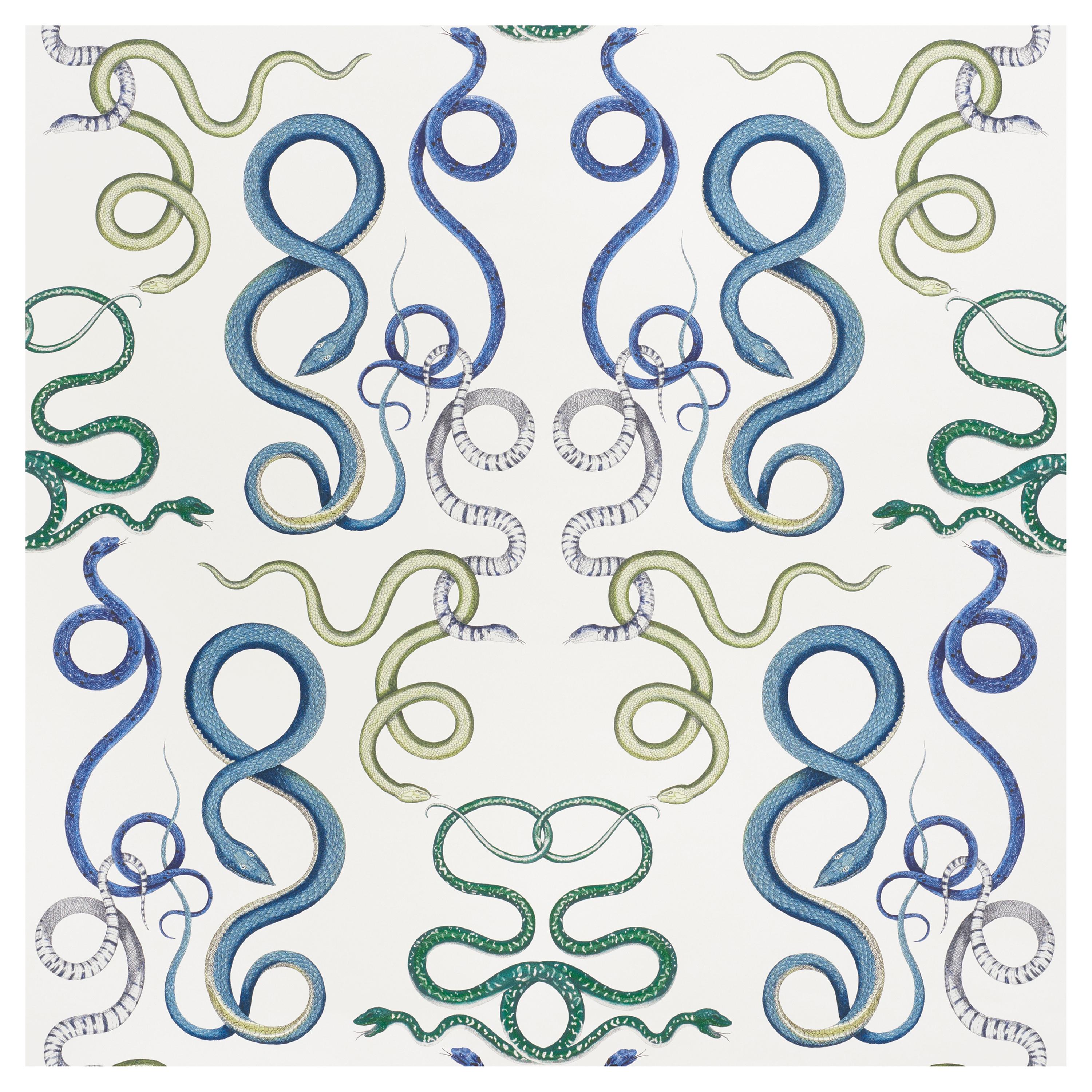 Schumacher Charlap Hyman Herrero Giove Wallpaper in Emerald and Sapphire