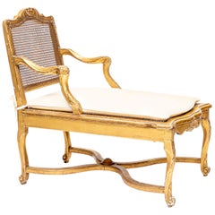 Antique Louis XV Style Small Chaise Lounge