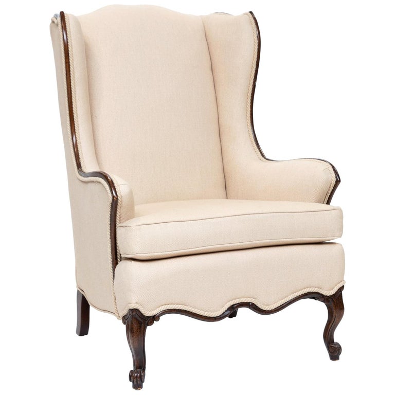 French Style Wing Chair at 1stdibs