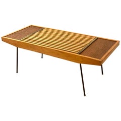 American Mid-Century Modern Slat Coffee Table or Bench