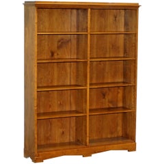 Lovely circa 1900 Edwardian Walnut & Oak Double Bank Library Bookcase 160cm Tall