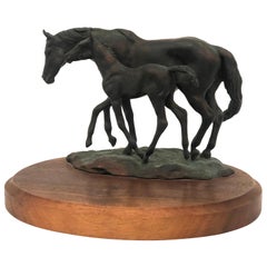 Bronze Horses Sculpture by Listed Artist Catherine Irving