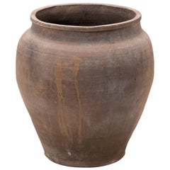 Early 20th Century Chinese Tapered Terracotta Storage Jar