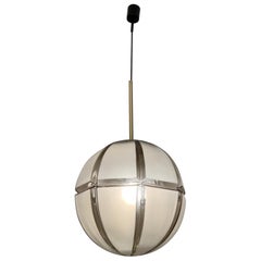 Vintage Structured Glass Pendant Lamp by Limburg