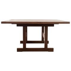 Square Weston Trestle Dining Table in Walnut by Hopes Woodshop