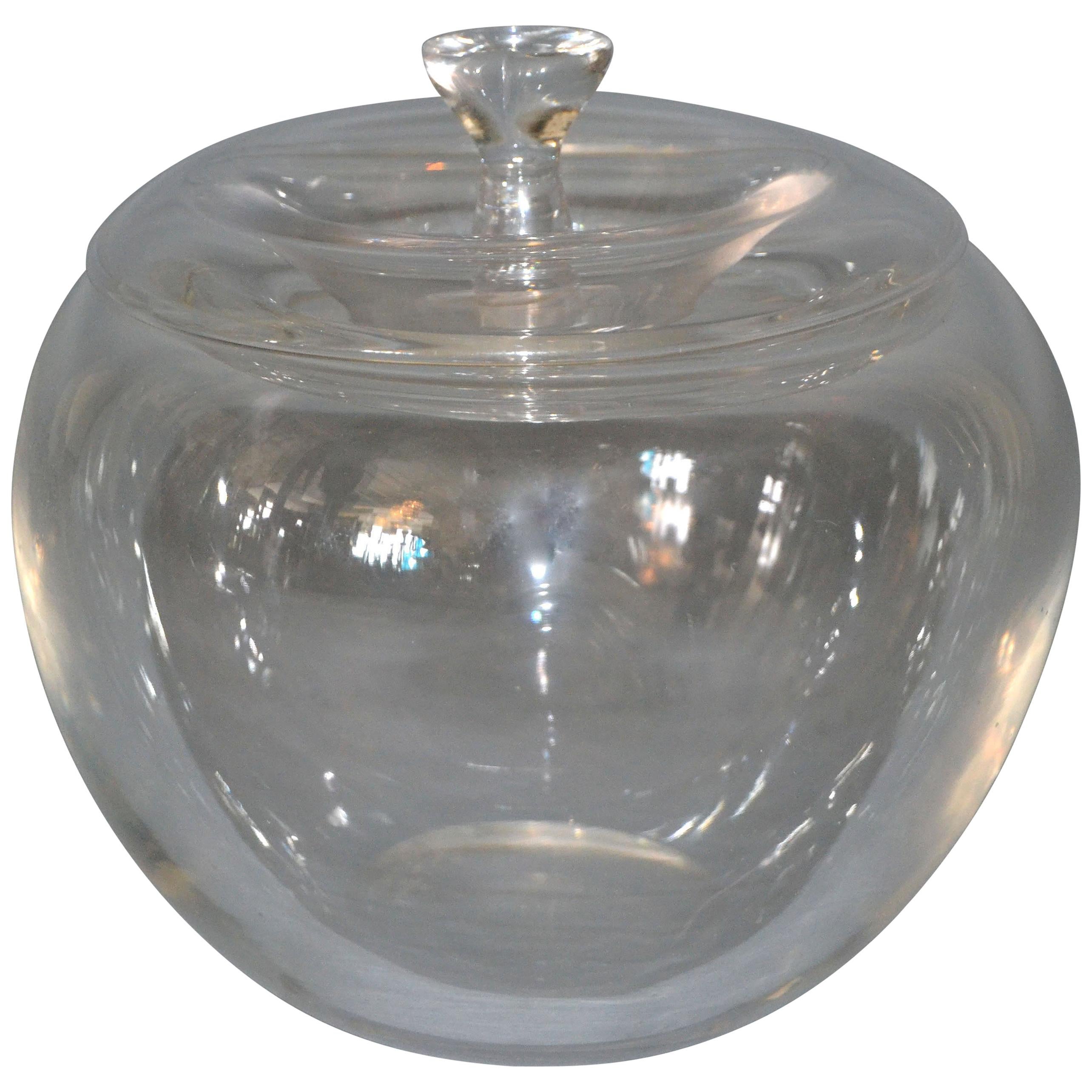 Vintage Crystal Clear Art Glass Apple by Elsa Peretti for Tiffany & Co.