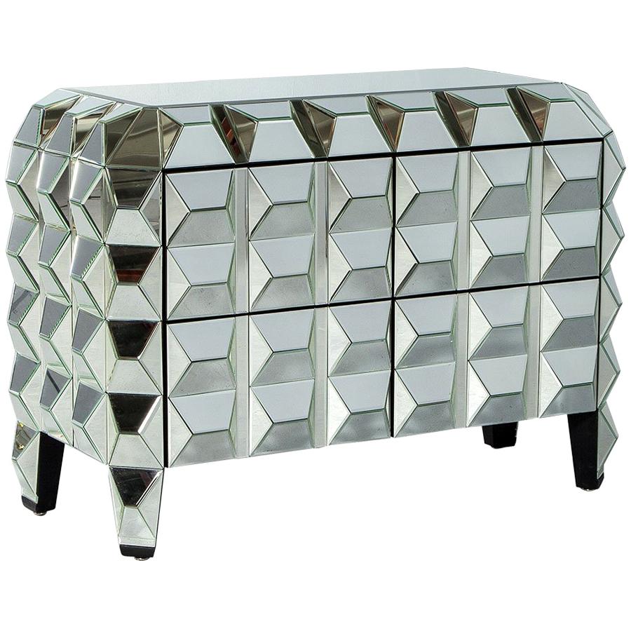 Modern Mirrored Cubism Dresser