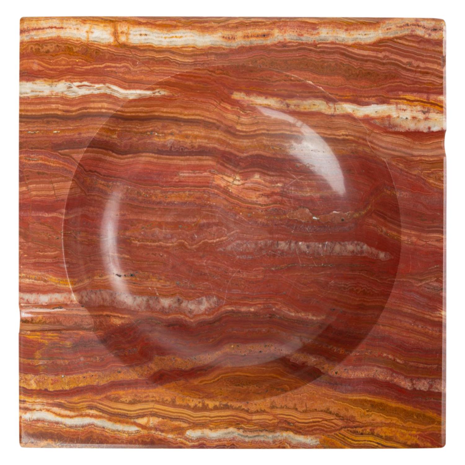 Vintage Square Ashtray in Red Onyx