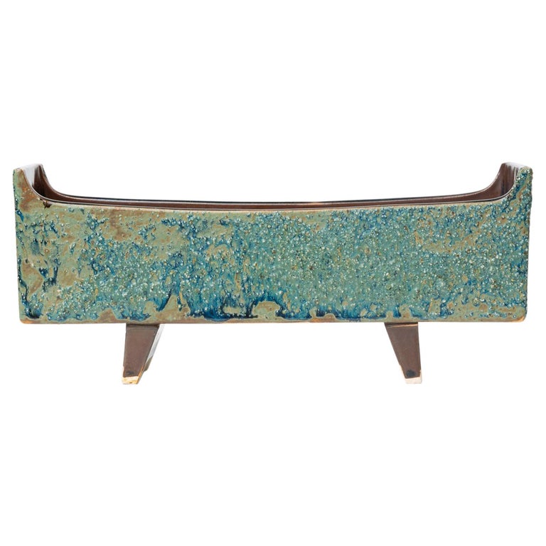 Rectangular Ikebana Vase or Console Bowl with Feet at 1stDibs mid century ikebana vase, vases