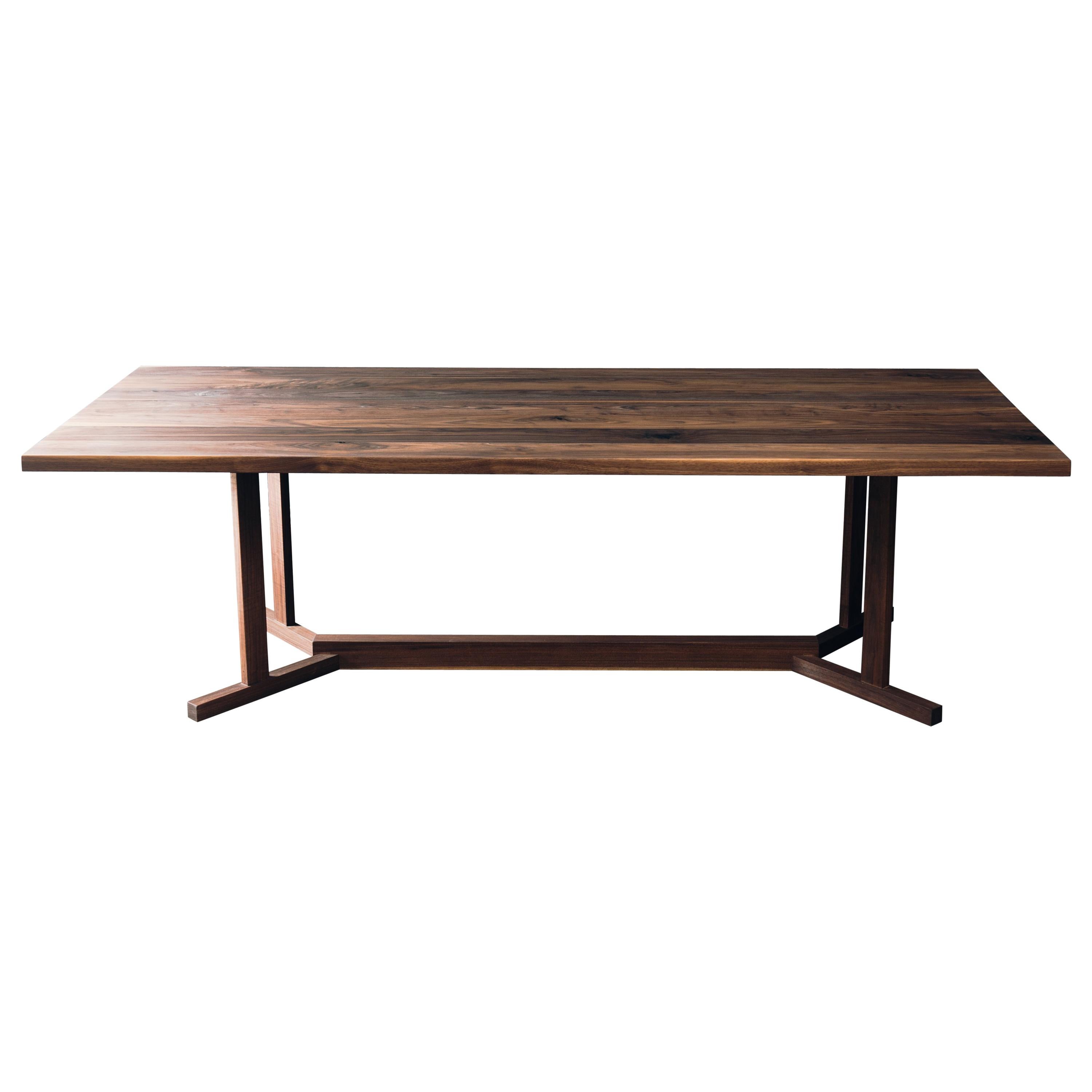 Liberty Trestle Table in Walnut by Hopes Woodshop For Sale