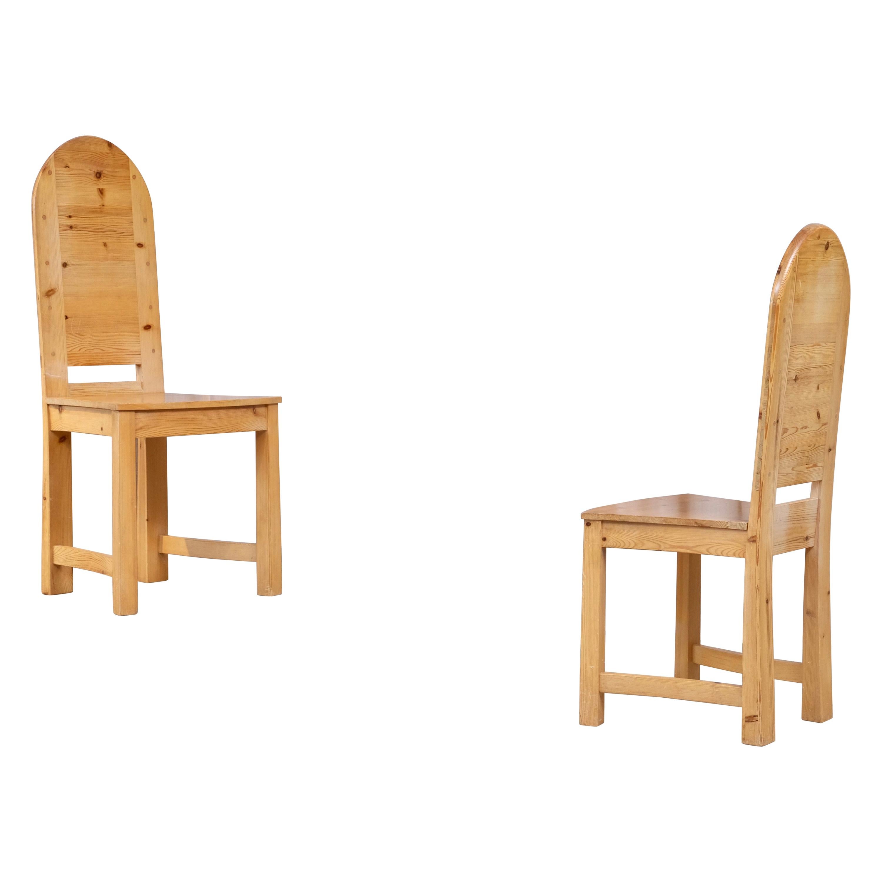 Set of 6 Swedish Pine Chairs, 1970s