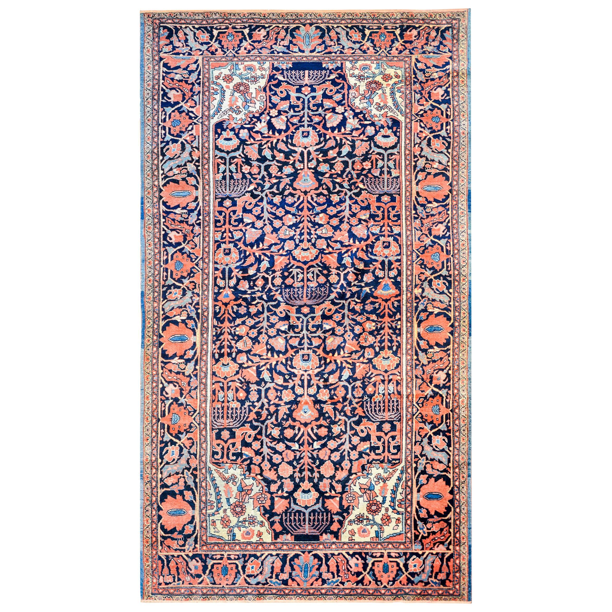Maravillosa alfombra Sarouk Farahan de principios del siglo XX