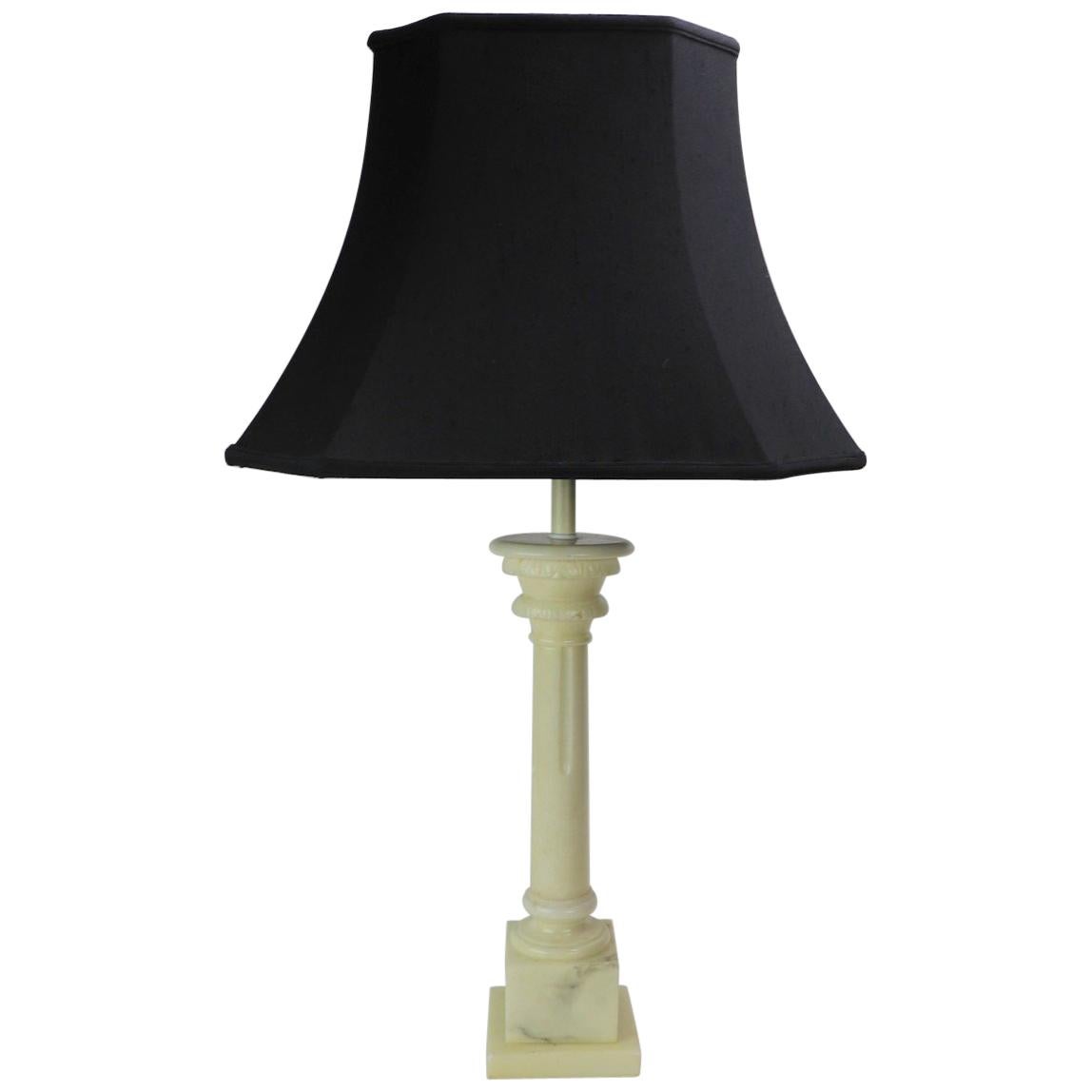 Classical Marble Column Table Lamp For Sale