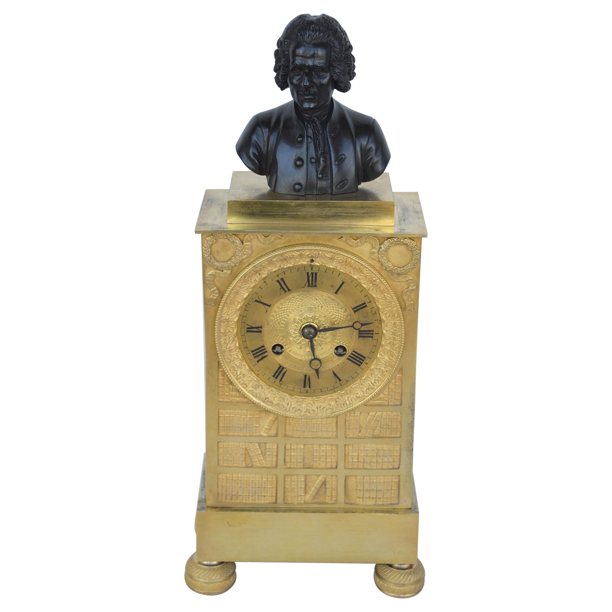 Charles X Gilt Bronze Mantel Clock