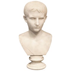 Grand Tour Marble Bust of Octavian 'Augustus Caesar' as a Boy, Italy, circa 1810