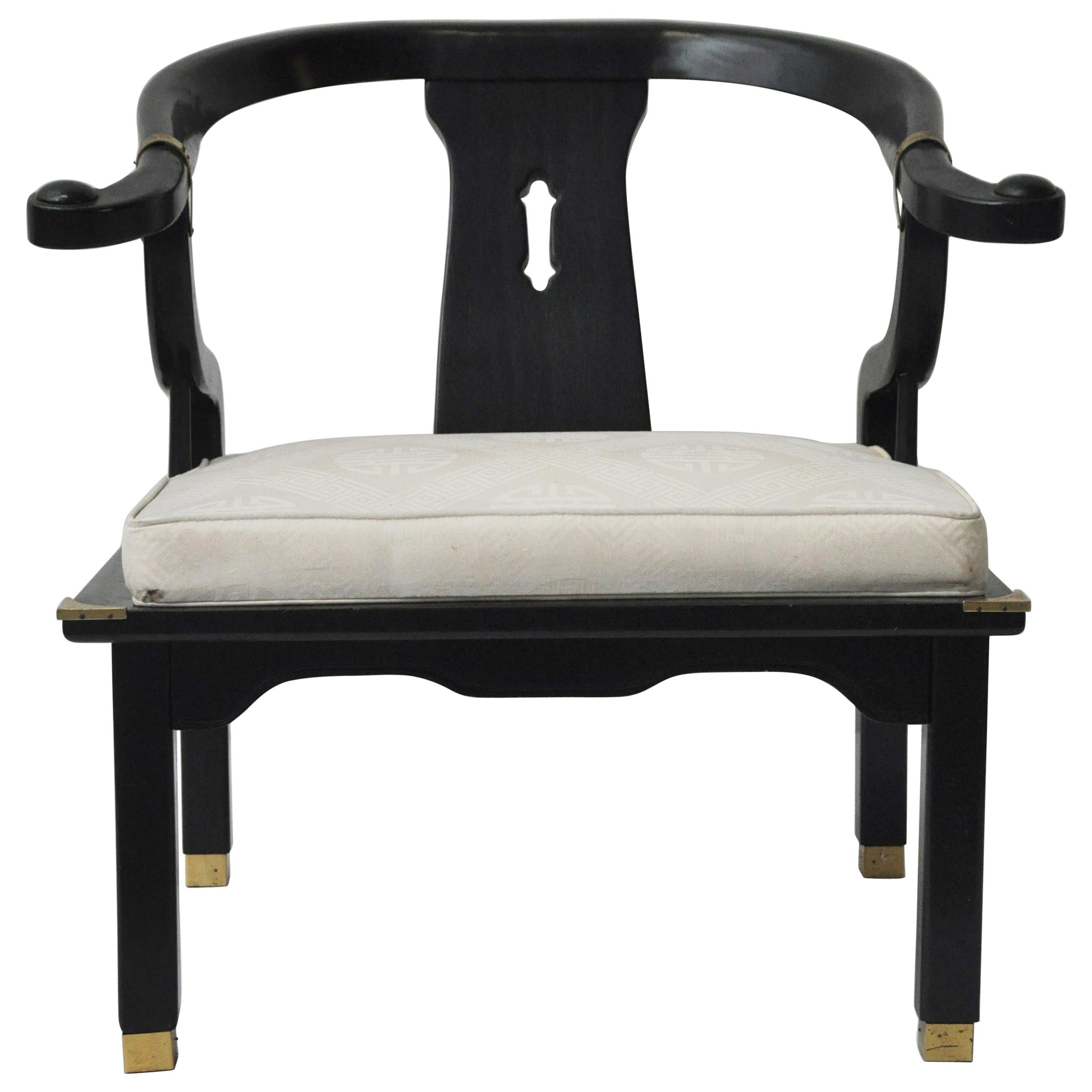 James Mont Style Asian Horseshoe Chair For Sale