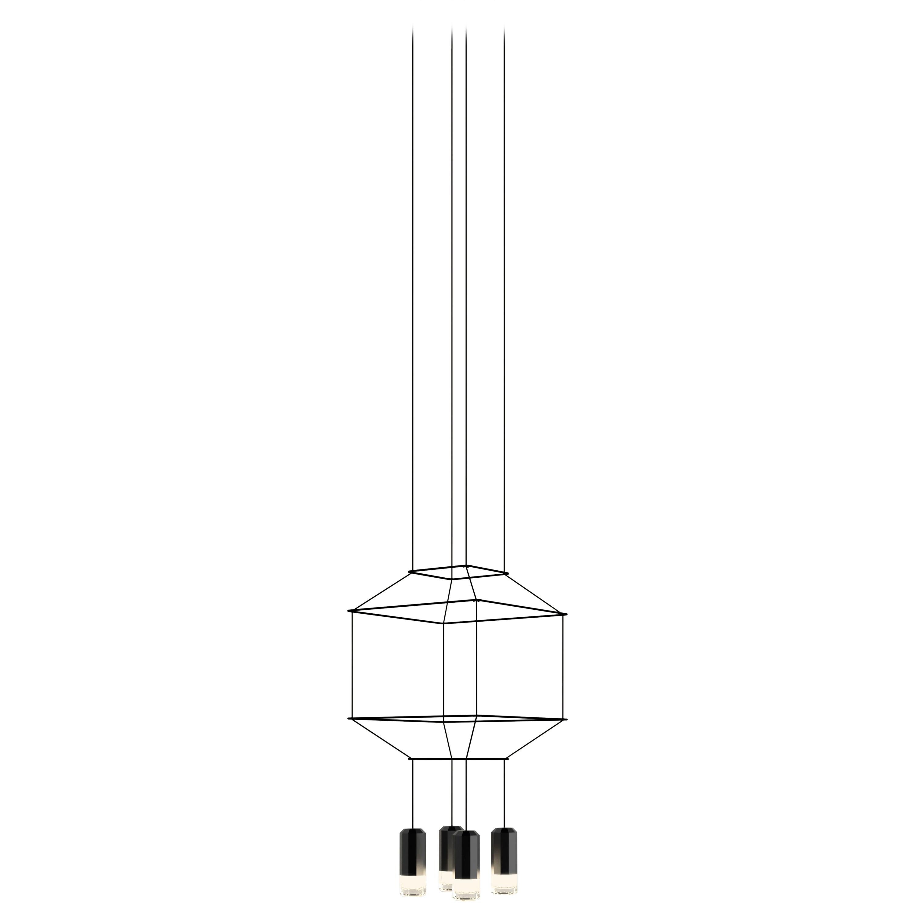 Wireflow Square Pendant Light in Black by Arik Levy For Sale