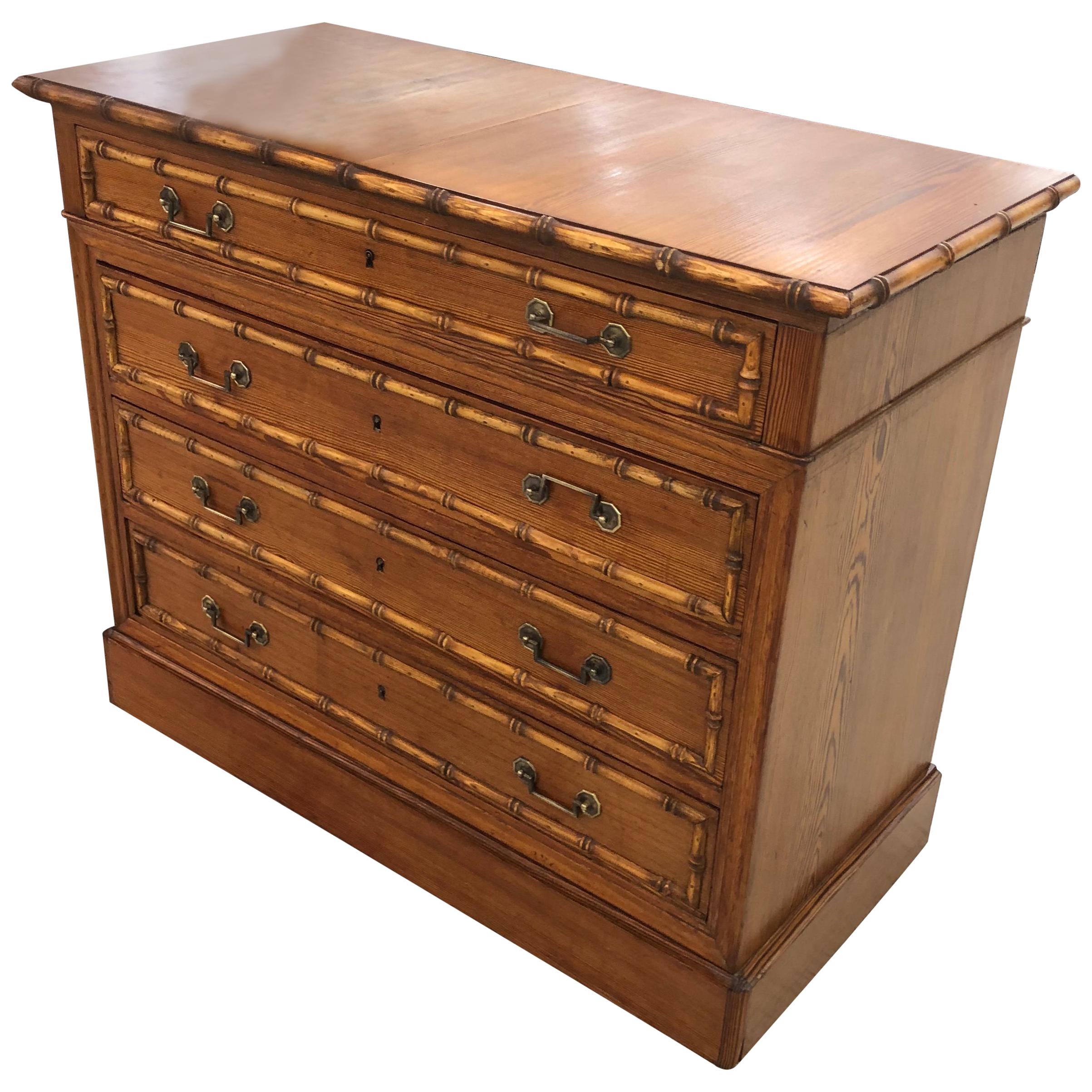 Faux Bamboo Mid-19th Century 4-Drawer Chest