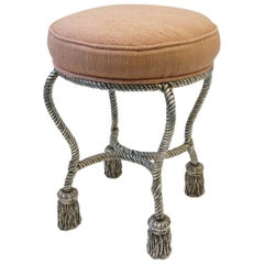 Silvered Rope Tassel Vanity Stool by Phyllis Morris