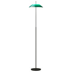 Mayfair LED Floor Lamp in Black Nickel with Green Shade by Diego Fortunato