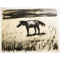 'Horse' by Johann Louw, Two Color Lithograph