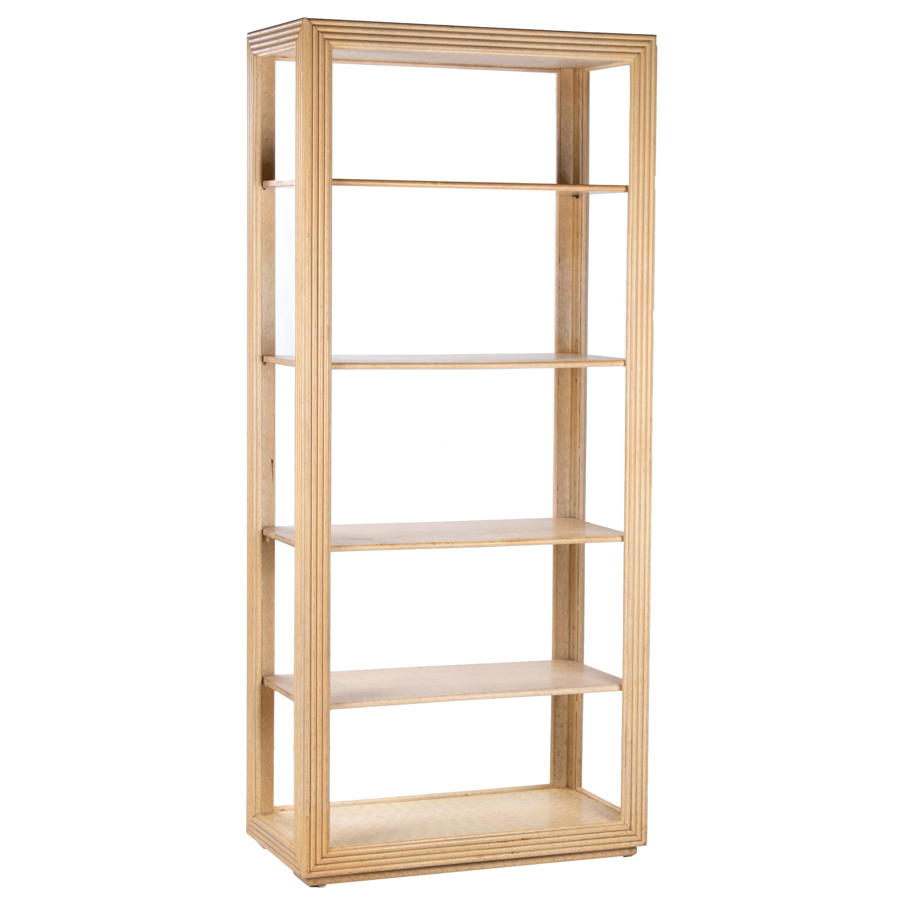 1970s Harrods of London Bamboo Five Shelf Bookcase For Sale