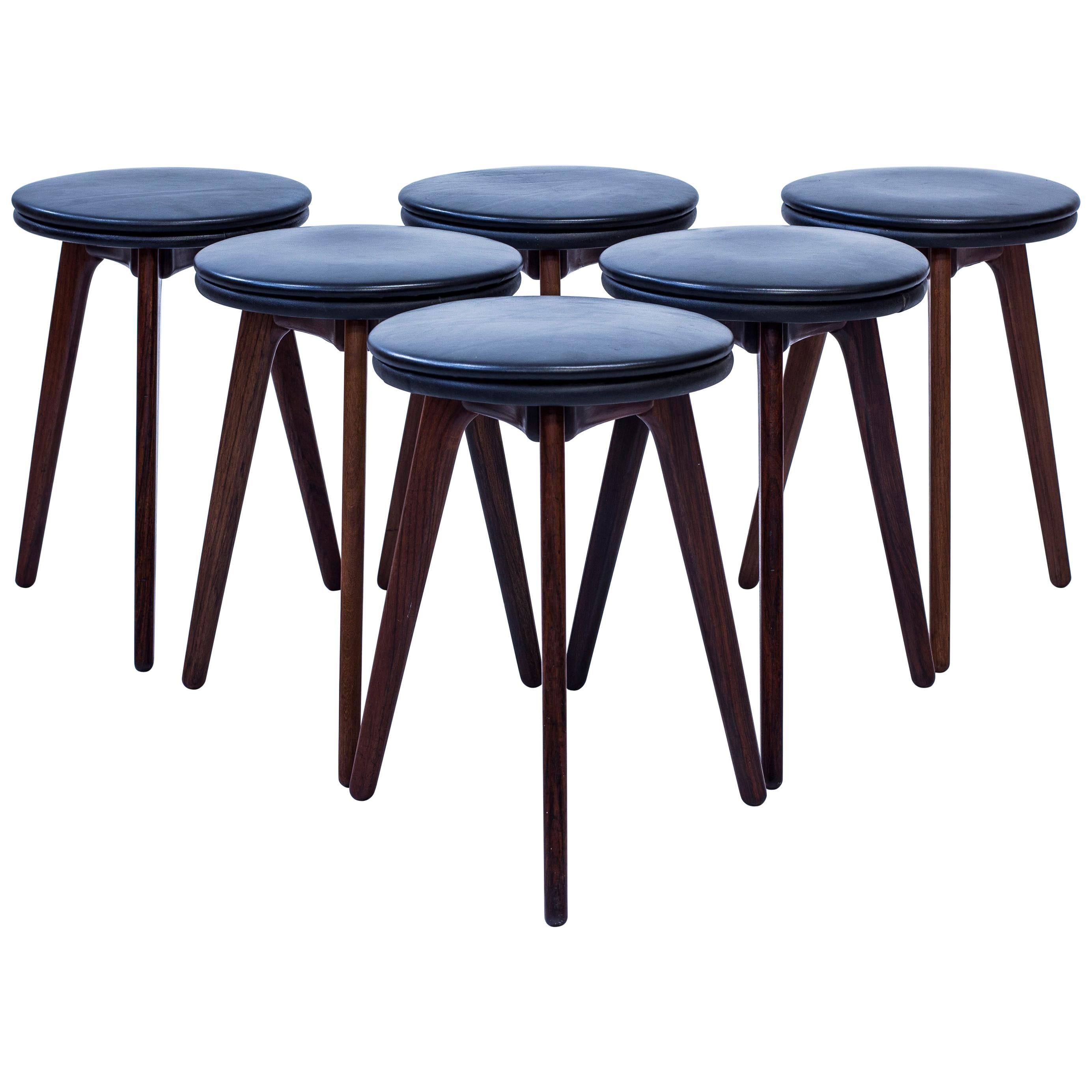 Stools by Erik Buch for Oddense Maskinsnedkeri, Denmark, 1960s at 1stDibs