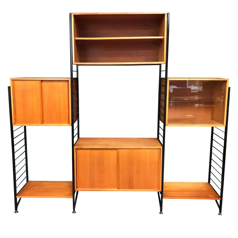 3 Bay Ladderax Teak Midcentury Shelving System by Robert Heal For Sale