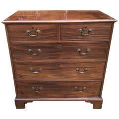 18th Century George III Mahogany Chest of Drawers with Swan Neck Handles