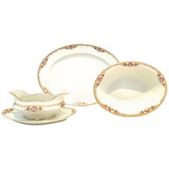 20th Century Limoges France Porcelain Serving Piece Set of 3 by M. Redon