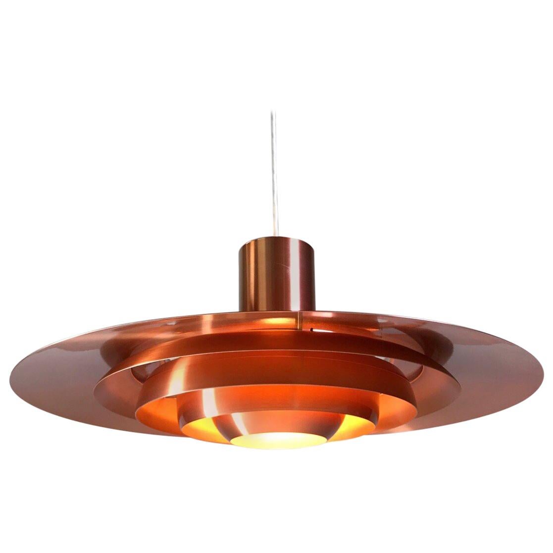 Giant Copper Ceiling Light P700 by Kastholm & Fabricius for Nordisk Solar 1964