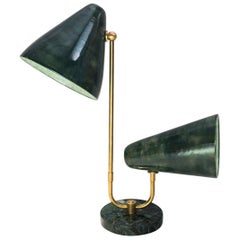 Swan Droid Table Lamp in Green Ceramic by Marre Moerel