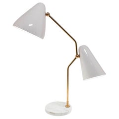 B1 Table Lamp in White Ceramic with Marble Finish by Marre Moerel