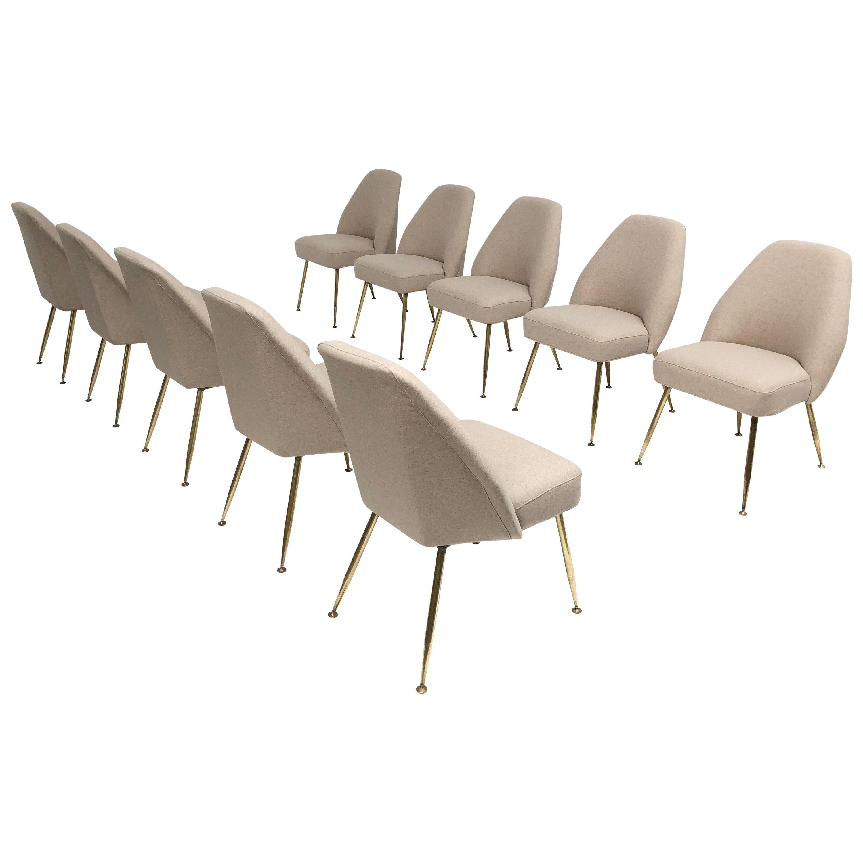 Stühle mit Messingbeinen von Pagani:: Partner von Gio Ponti & Linda Bo Bardi:: 1952:: Arflex