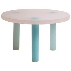 Haze Low Table in White and Blue Resin by Wonmin Park