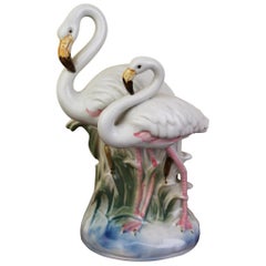 Vintage Porcelain Flamingo Perfume Lamp, 1930s, Germany