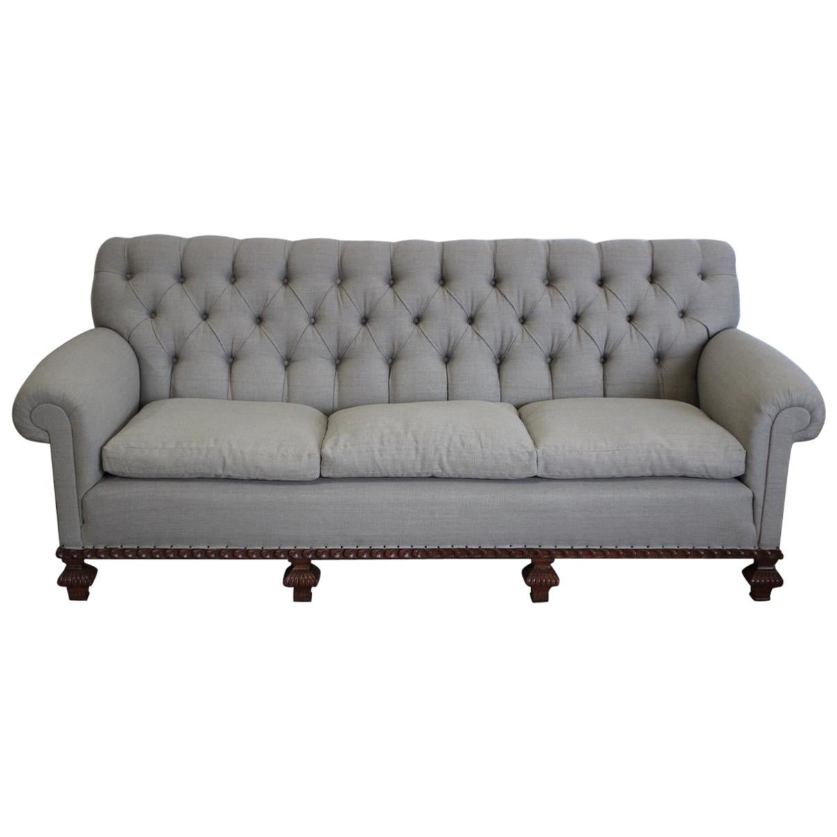 Large 19th Cent English Country House Sofa For Sale