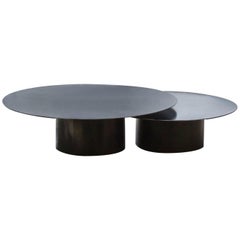 Raw Steel Round Set of 2 Coffee Table