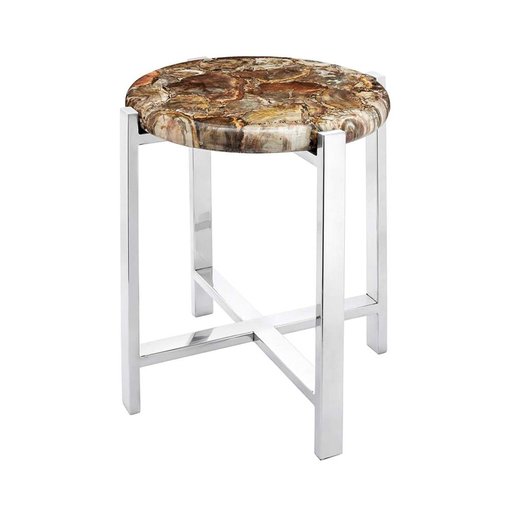 Petrified Top Side Table For Sale