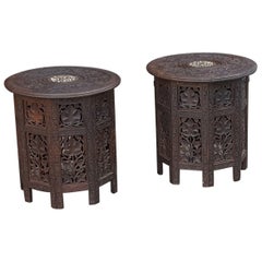 Pair of Late 19th Century Anglo-Indian Hardwood Side Tables