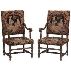 Antique French Pair of Armchairs from the Late 1800s