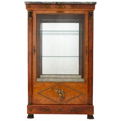 Antique Burr-Amboyna, Marble, Gilt and Patinated Bronze Cabinet by Maison Krieger