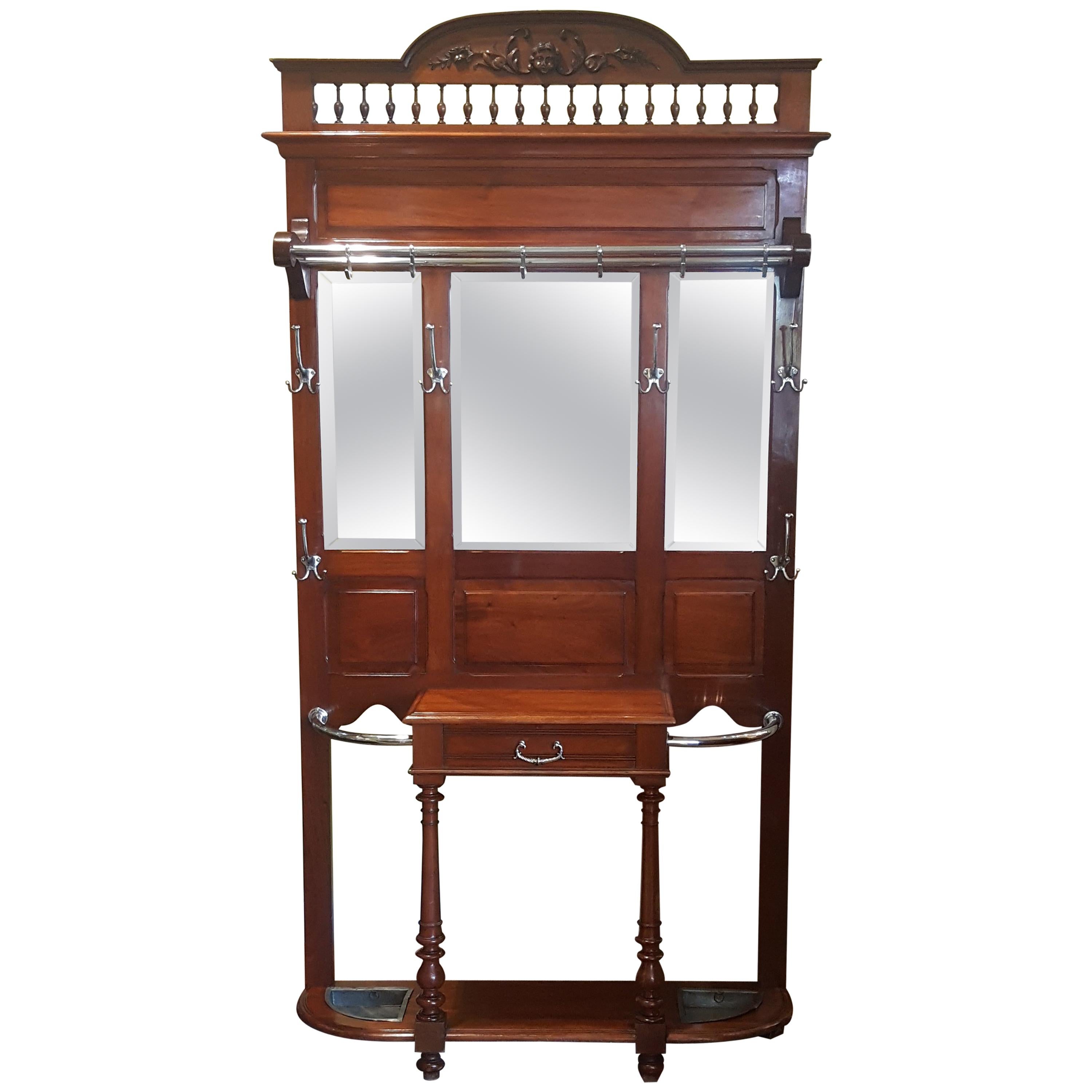 Victorian Mahogany Hall Stand For Sale