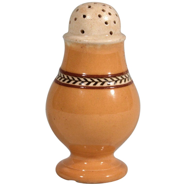Pfeffertopf aus Mocha-Keramik mit Bändern, um 1810 im Angebot bei 1stDibs