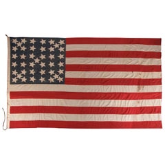 Antique 41 Stars In a Lineal Pattern With Offset Stars, Montana Statehood American Flag