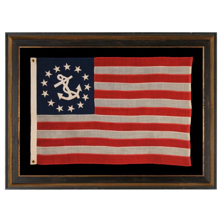 American flag with 13 stars from a private yacht, 1895–1926