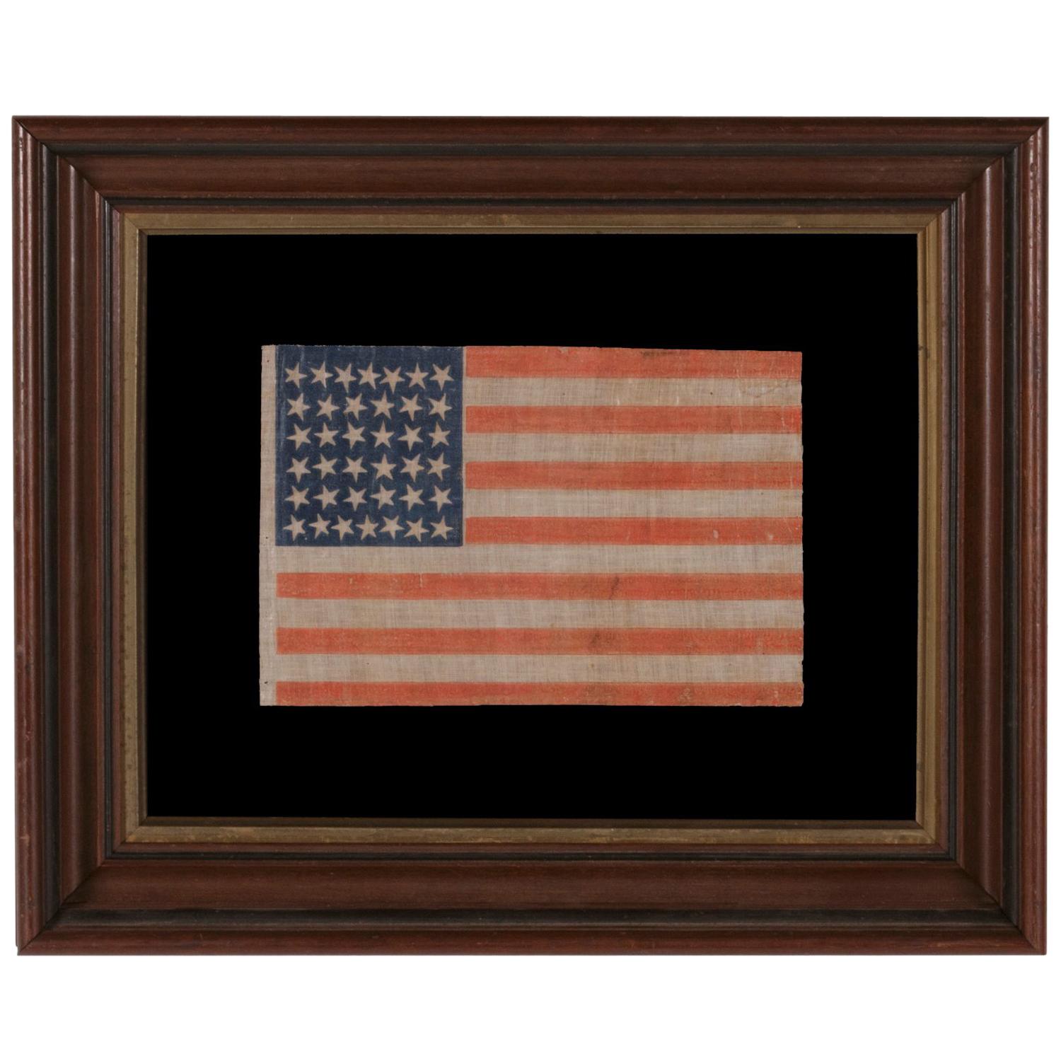 38 Star Antique American Parade Flag with Scattered Star Positioning