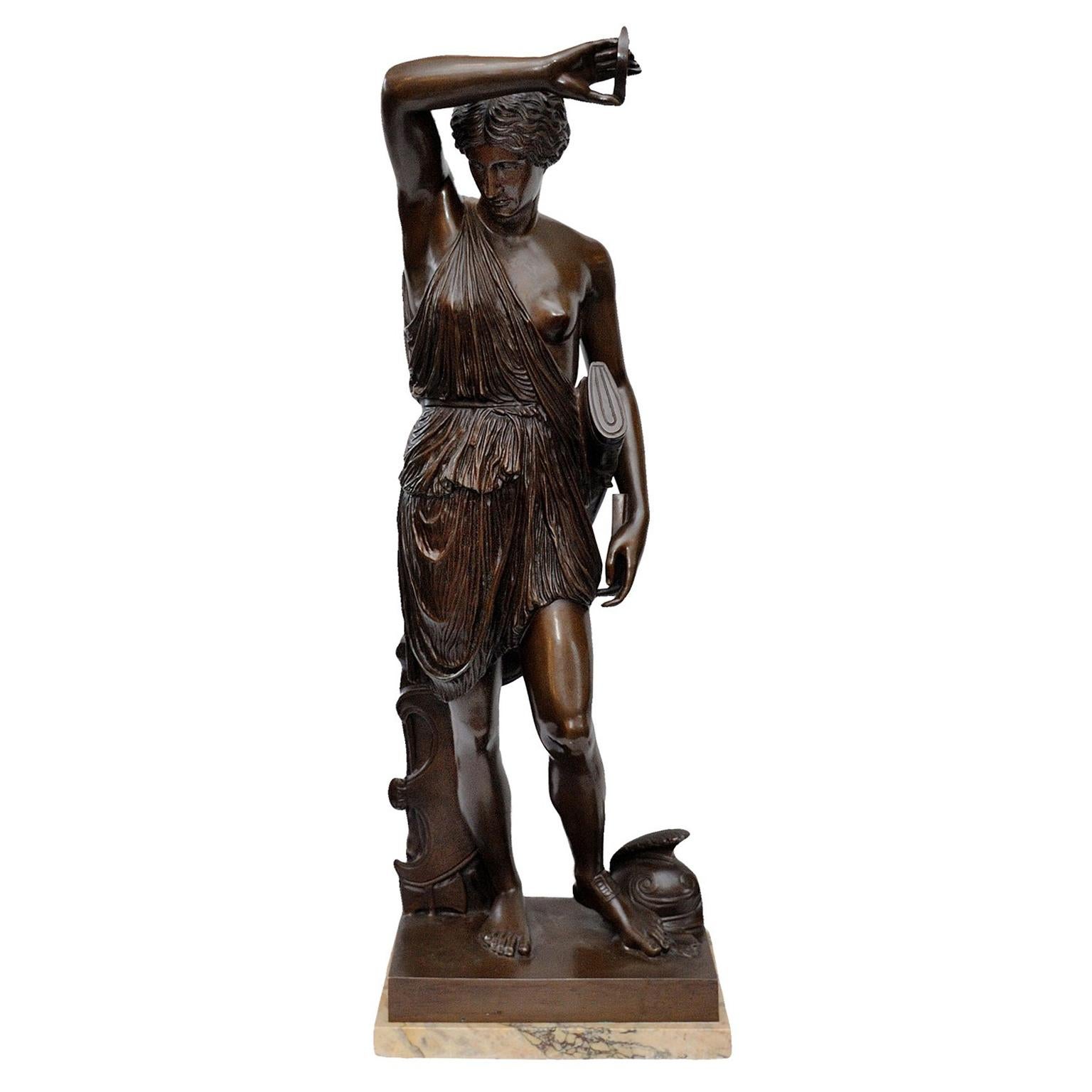 Large French Mid-19th Century Bronze Classical Figure, circa 1850 For Sale