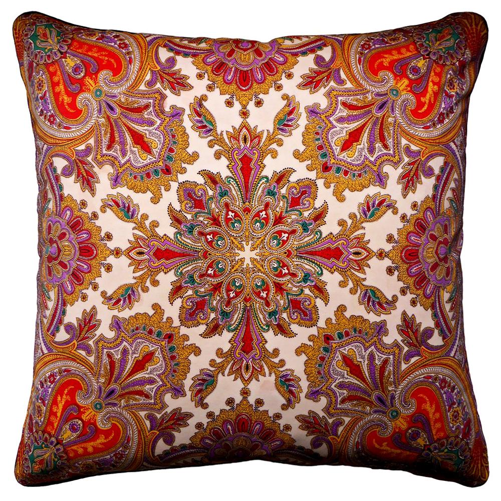 'Vintage Cushions' Luxury Bespoke-Made Silk Pillow ‘Langdon’. Made in London