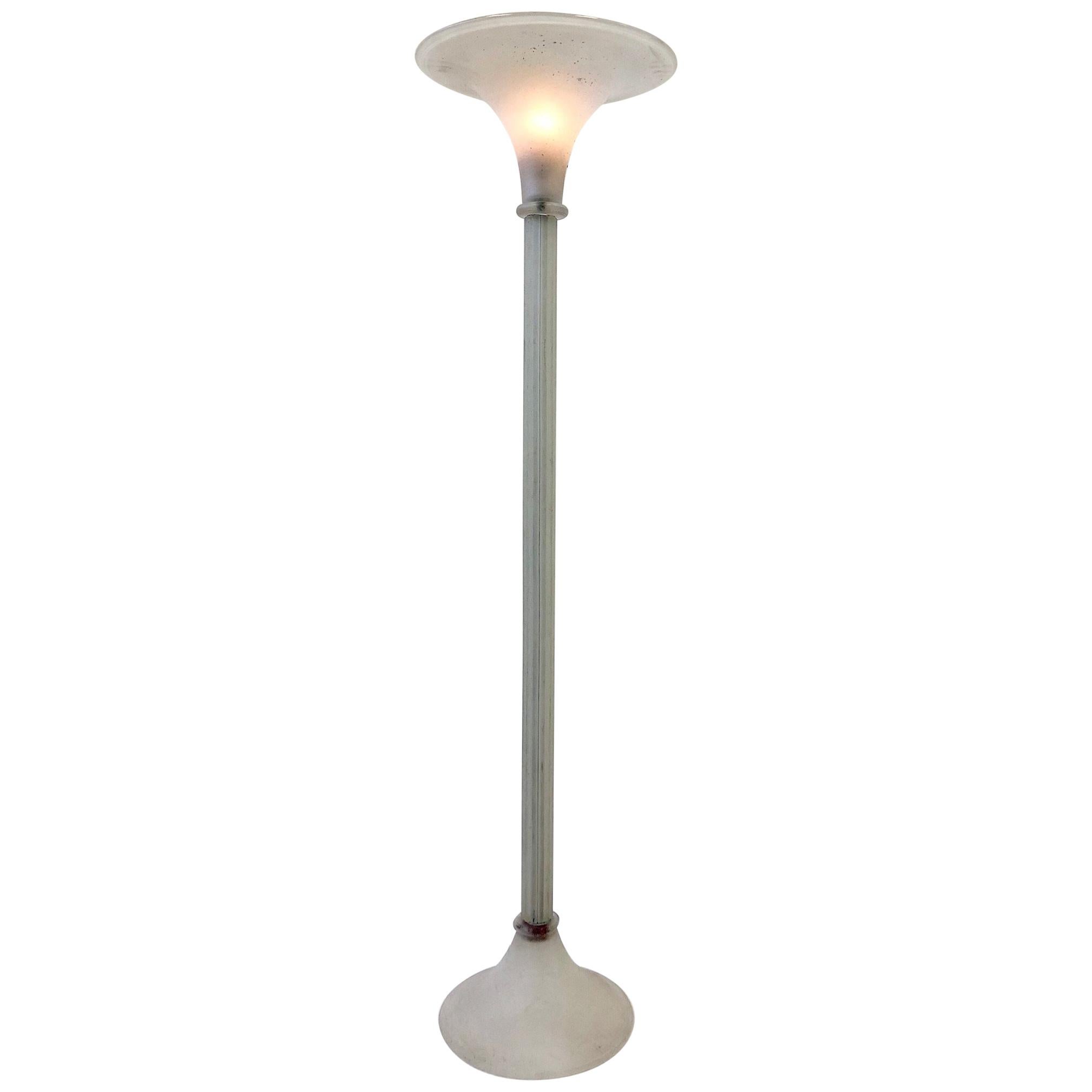 Lampadaire torchère en verre de Murano de Karl Springer pour Seguso en vente